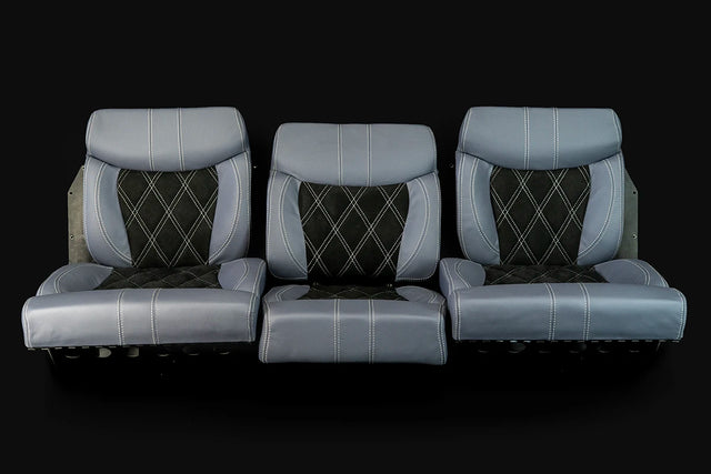 Robinson R66 Custom Leather Interior Seats |Gray/Alcantara Suede|