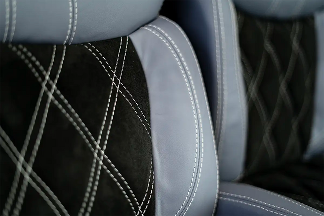 Robinson R66 Custom Leather Interior Seats |Gray/Alcantara Suede|
