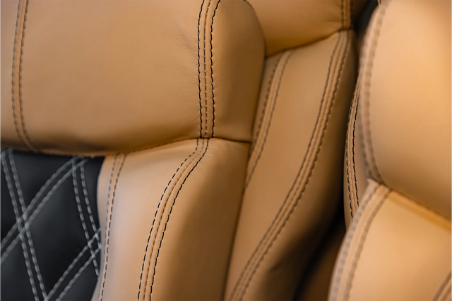 Robinson R44 Custom Stitched Leather Interior Seats |Black/Tan|