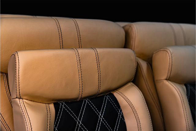 Robinson R44 Custom Stitched Leather Interior Seats |Black/Tan|