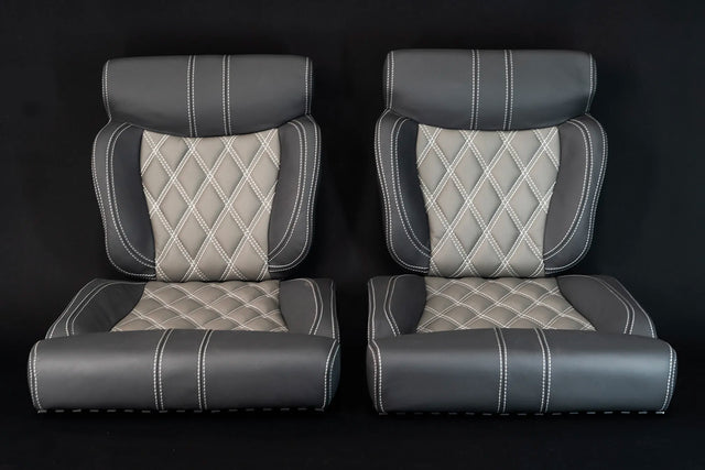 Robinson R44 Custom Leather Interior Seats |Dark Gray/Gray|