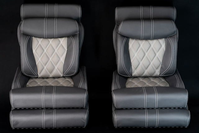 Robinson R44 Custom Leather Interior Seats |Dark Gray/Gray|