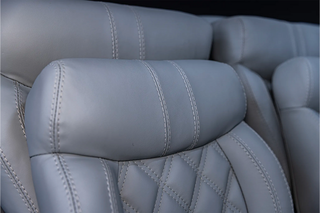 Robinson R44 Custom Stitched Leather Interior Seats | Light Gray |