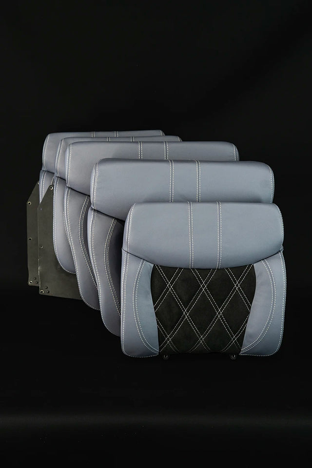 Robinson R66 Custom Leather Interior Seats |Gray/Alcantara Suede|