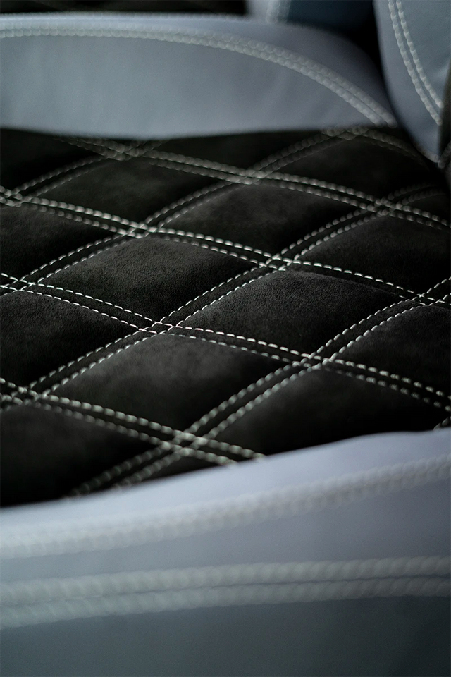 Robinson R66 Custom Leather Interior Seats |Gray/Alcantara Suede|