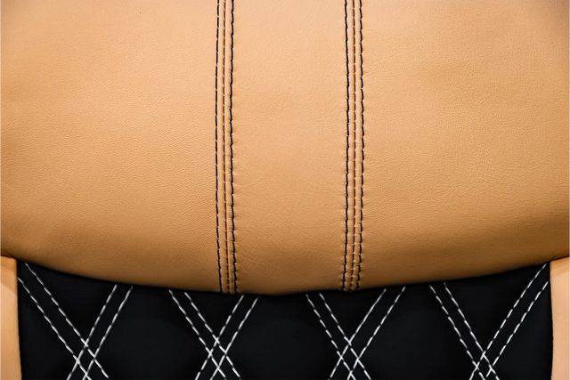 Robinson R44 Custom Stitched Leather Interior Seats |Black/Tan|