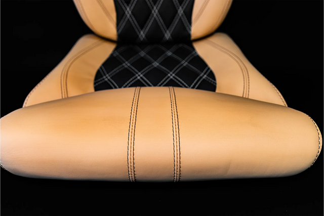Robinson R44 Custom Stitched Leather Interior Seats |Black/Tan|